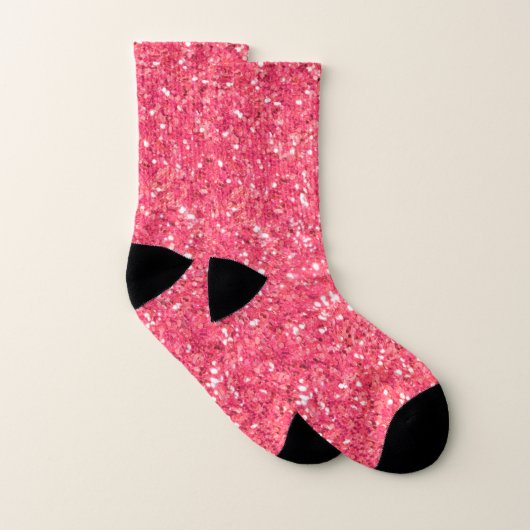 Roze leugenachtige glans, glitterpatroon, geschenk sokken (Paar)
