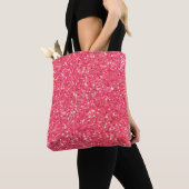 Roze leugenachtige glans, glitterpatroon, geschenk tote bag (Dichtbij)