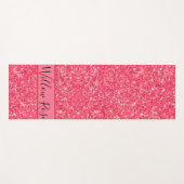 Roze leugenachtige glans, glitterpatroon, geschenk yogamat (Voorkant (horizontaal))
