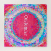 Roze Leuk Bloemen Naam Legpuzzel (Horizontaal)