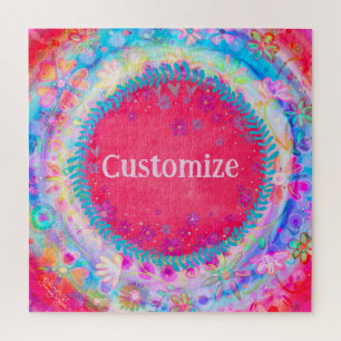 Roze  Leuk Bloemen Naam Legpuzzel