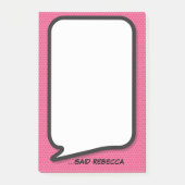 Roze Leuk Gepersonaliseerde Comic Book Speech Bubb Post-it® Notes (Voorkant)