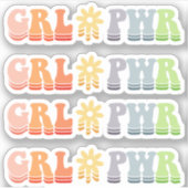 Roze Leuk Meisje Power-Cut Vinyl Stickers (Voorkant)