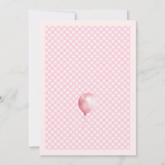 Roze Leuk Varken Boerderij Meisje 1e Verjaardagsui Kaart (Achterkant)