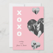 Roze Leuke 3 Foto Hart Valentijnsdag Xoxo Kaart (Voorkant)
