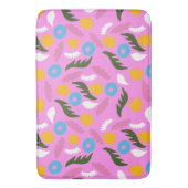 Roze Leuke Bloemen Modern Bold Badmat (Voorkant Verticaal)