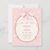 Roze leuke bruiloft save the date (Voorkant)