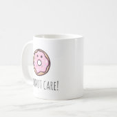 Roze Leuke Donut cartoon Grappig Quote Koffiemok (Voorkant links)