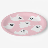 Roze Leuke Ghost Halloween Herfst Baby shower Papieren Bordje (Gekanteld)