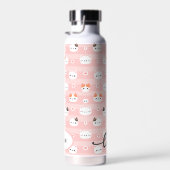 Roze Leuke Katten Gepersonaliseerde Kinderen Waterfles (Rechts)