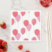 Roze leuke luchtballon. Kinder verjaardagspatroon Servet (Insitu)
