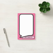 Roze Leuke Moderne Gepersonaliseerde Spraakballon Post-it® Notes (Kantoor)