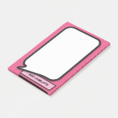 Roze Leuke Moderne Gepersonaliseerde Spraakballon Post-it® Notes (Schuin)