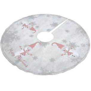 Roze Leuke Sneeuwman Boom Rok Kerstboom Rok