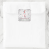 Roze Leuke Sneeuwman Kerst sticker (Tas)