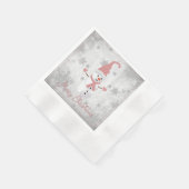 Roze Leuke Sneeuwman Papier Servet (Hoek)
