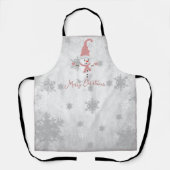 Roze Leuke Sneeuwman Vakantie Schort (Voorkant)