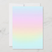 Roze leuke uitnodiging voor eenhoorn voor regenboo (Achterkant)