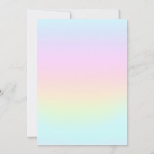 Roze leuke uitnodiging voor eenhoorn voor regenboo (Achterkant)