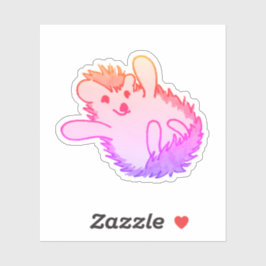 Roze Leuke Woodland Dier Gelukkige Hedgehog Sticker