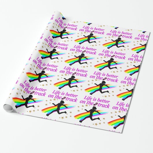 ROZE LEVEN IS BETER OP DE BAAN ONTWERP CADEAUPAPIER (Uitgerold)