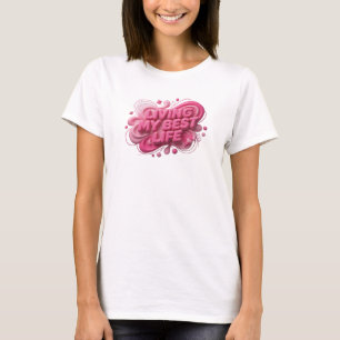 Roze 'LEVEND IN M'N EIGEN SAJOES' Print T-shirt