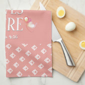 Roze | LEVENDE LEVENS HIER | Stijlvol  Theedoek (Quarter Fold)