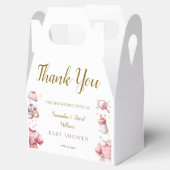  Roze Levendig Baby shower Bloemen Bedankdoosjes (Geopend)