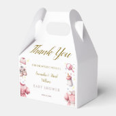  Roze Levendig Baby shower Bloemen Bedankdoosjes (Voorkant Zijde)