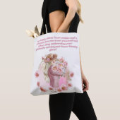 Roze levensboom Inspirerend Canvas tas (Dichtbij)