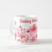 Roze Levensmug, Positieve Quote Koffiemok (Voorkant links)