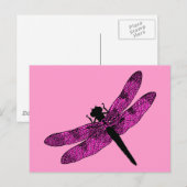 Roze Libel Briefkaart (Voorkant / Achterkant)