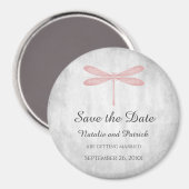 Roze Libel Save the Date-magneet Magneet (Voorkant / Achterkant)