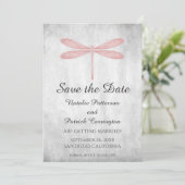 Roze Libelle Save the Date Uitnodiging (Staand voorkant)