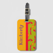 Roze libellen bagagelabel (Voorkant (verticaal))