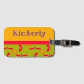 Roze libellen bagagelabel (Voorkant (horizontaal))