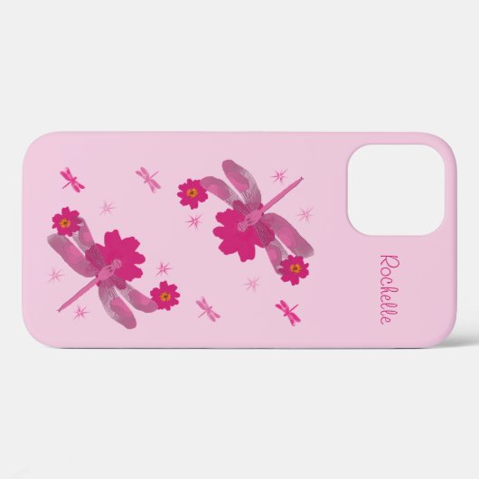 Roze libellen Case-Mate iPhone case (Achterkant (horizontaal))