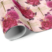 Roze libellen en Rozen Cadeaupapier (Rol Hoek)