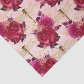 Roze libellen en Rozen Tissuepapier (Detail)