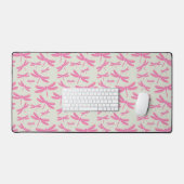 Roze libellen patroon bureaumat (Keyboard & Muis)
