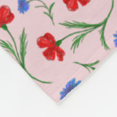 Roze Liberty bloemmotief naam en monogram  Fleece Deken (Hoek)