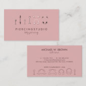 Roze lichaam Jowelry Boho Chic Store Piercing Visitekaartje (Voorkant / Achterkant)
