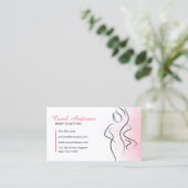 Roze Lichaamsmodellering Schoonheidsmassage Lichaa Visitekaartje (Staand voorkant)