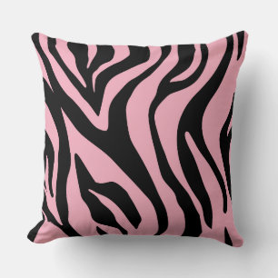 Roze/Licht Beige Tijger Print Omkeerbaar Kussen