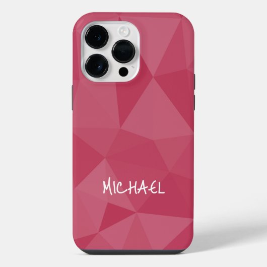 Roze licht geometrisch mesh patroon Aangepaste naa iPhone Hoesje (Achterkant)