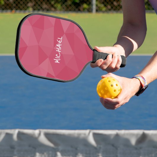 Roze licht geometrisch mesh patroon Aangepaste naa Pickleball Paddle (Insitu)