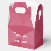 Roze licht geometrisch mesh patroon bedankdoosjes (Geopend)