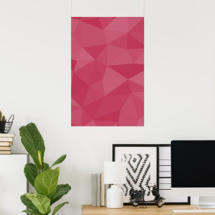 Roze licht geometrisch mesh patroon poster