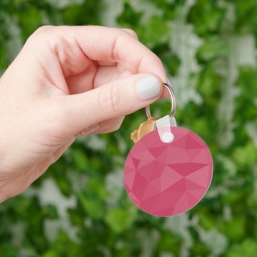 Roze licht geometrisch mesh patroon sleutelhanger (Hand)