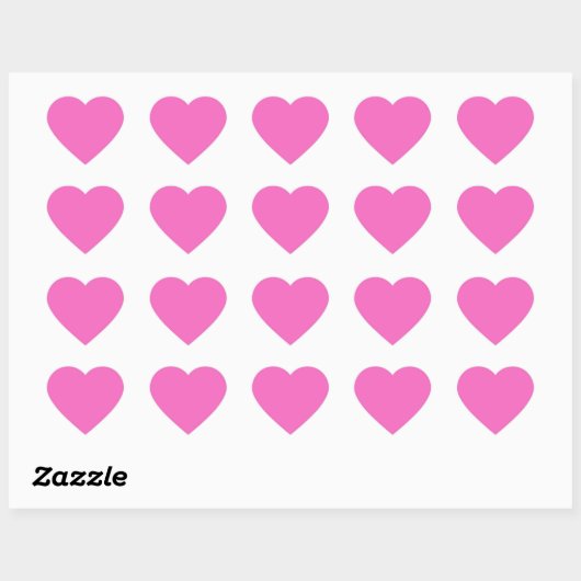 Roze, licht orchidee, met stevige kleur hart sticker (Vel)